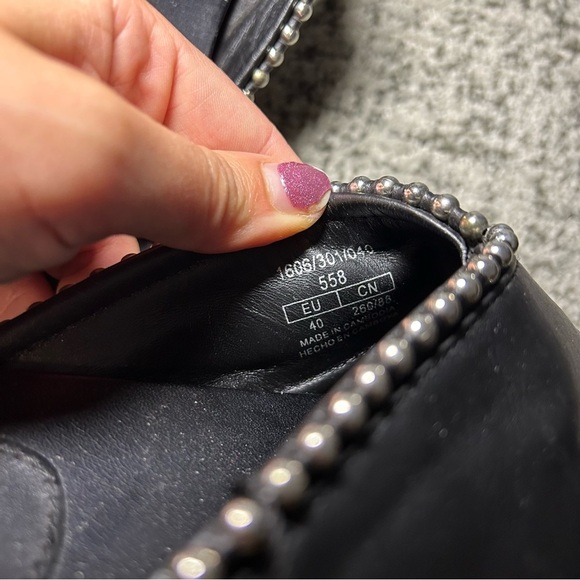 Zara Trafaluc Black & Silver Beaded Criss-Cross Chunky Platform Sandals Size 9 - Picture 13 of 14